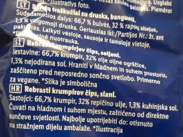 Čips rebrasti slani 150 g