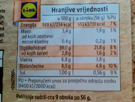 Pšenični kruh od cjelovitog zrna 500 g