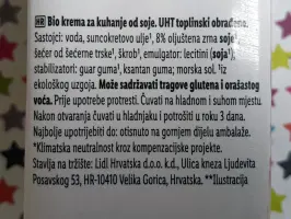 Bio vrhnje za kuhanje od soje 200 ml