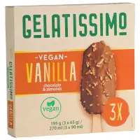 Gelatissimo sladoled vanilla chocolate & almonds 3x90 ml
