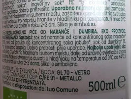 Sok od naranče, jabuke i đumbira 500 ml